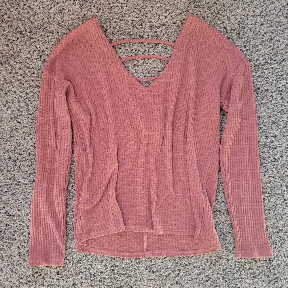 Express One Eleven Waffle Knit Top